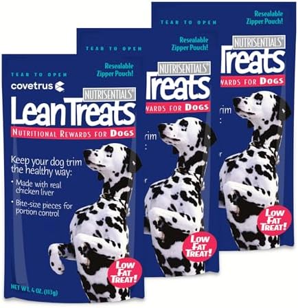 Nutrisential Lean Treats for Dogs - Soft Dog Treats for Small, Medium & Large Dogs - Nutritional Low Fat Bite Size K9 Treats - Chicken Flavor - 3 Pack - 4oz