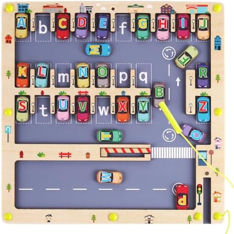 Magnetic Alphabet Maze Letter Puzzle for Fun Learning, Montessori Educational Toy for 3 4 5 Year Old Boys and Girls, Fine Motor Skills Development and Sensory Play