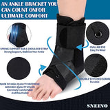 SNEINO Ankle Brace for Women & Men - Ankle Brace for Sprained Ankle, Ankle Support Brace for Achilles,Tendon, Sprain, Injury Recovery, Lace up Ankle Brace for Running, Basketball, Volleyball(Large)