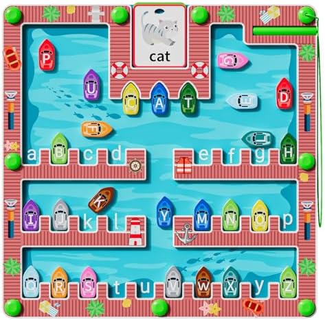 Magnetic Alphabet Maze,Montessori Magnetic Maze Board,Alphabet Puzzle Toddler Toys for Ages 2-4,Toddler Preschool Learning Toys