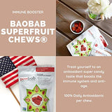 powbab Baobab Superfruit Chews - 750mg Raw Baobab Powder Organic. Immune Superfood Supplement, 100% Antioxidants for Cold Season Vitamin C. Acai Berry Powder Pomegranate Supplement, Non GMO, 30 Chews