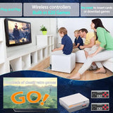 Wireless Retro Game Console, ANGFA Classic Mini Gaming Console, Built-in 620 Video Games with 2 Classic Wireless Controllers, AV Output 8-Bit Game System - Plug and Play, Nostalgia Gifts