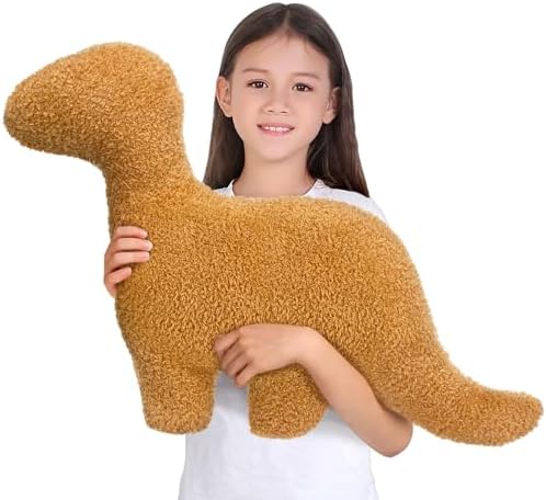 Dino Nuggets Pillow Plush is Funny Gifts, Dinosaur Chicken Plush Nuggets Pillow for Birthday Gifts, Dinosaur Gifts for Adults Teens and Kids (Brontosaurus Large)