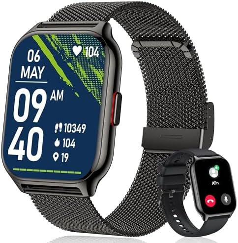 Smart Watch for Women Men(Dial/Answer Calls), 2.0" Fitness Tracker Watch with Heart Rate/Blood Pressure/Blood Oxygen Monitor for Android iOS