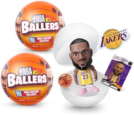 5 Surprise NBA Ballers Series 1 (2 Pack) Toy Mystery Capsule Figurine by ZURU for Kids, Teens, Adults- Players Like Luka Dončić, LaMelo Ball, Jayson Tatum, James Harden and Kevin Durant