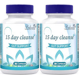 15 Day Cleanse, Gut and Colon Support, Advanced 15 Day Gut Cleanse Detox for Women & Men with Senna, Cascara Sagrada & Psyllium Husk, Non-GMO, 30 Capsules