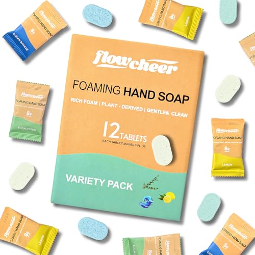 Foaming Hand Soap Tablet Refills-12 pack Makes 96 fl oz (12 x 8 fl oz Bottles)-Variety Fragrance Soap Refills Tablets for Using With Foaming Hand Soap Dispenser(Not Included) Only