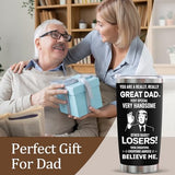 Gifts for Dad-Stocking Stuffers for Dad Husband Grandpa Adults Step Dad,Funny Gifts Christmas Gifts for Men Dad Birthday Gift for Dad-Dad Gifts for Fathers Day -Dad Joke Tumbler 20oz (Trump-Great dad)