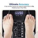 OOYY Digital Simple and Practical Body Fat Scale with Led Display, Bathroom Scale with Smartphone App (Black)