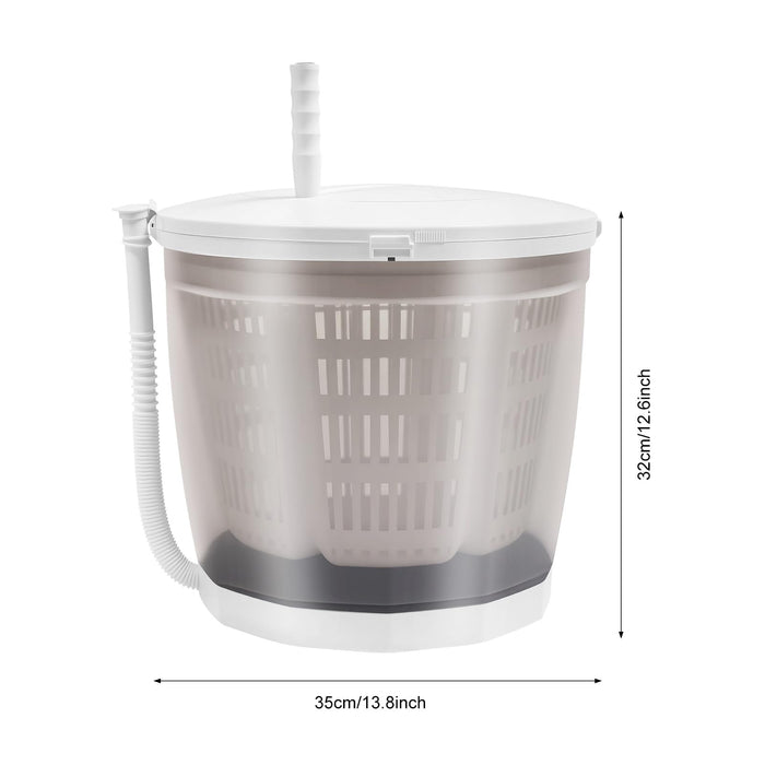 Hand Crank Washing Machine, 2 in 1 Non-Electric Washer Manual Traveling Outdoor Washing Machine Grey Mini Compact Washer Spin Dryer for RV Travel