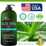 Aloe vera Gel - from 100% Pure Organic Aloe Infused with EGF, Stem Cell, Rosemary Oil - Natural Raw Moisturizer for Face, Body, Hair. Perfect for Sunburn, Acne, Razor Bumps 16.9 fl oz