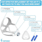 Replacement Set for F20, Includes Cushion (S) & Most You Need in One Pack (No Elbow), Reliable Seal & Softer Fit Replacement Supplies by Everness