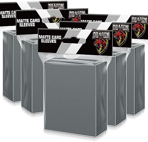 500 Pcs Card Sleeves for Trading Card, Matte Card Sleeves Deck Card Protectors Compatible with Baseball Cards, Sports Cards, Game Cards (Grey)