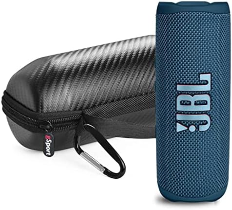 JBL FLIP 6 Waterproof Portable Speaker Bundle with gSport Carbon Fiber Case (Blue)