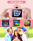 Kids Camera for 3-8 Years Old,2.0 Inch Screen 1080P HD Toddlers Childrens Boys Girls Christmas Birthday Gifts Selfie Digital Toy Camera with 32GB Card Pink