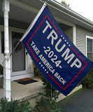 Trump 2024 Flag 2x3 Outdoor Double Sided- Heavy Duty 3ply Donald Trump Take America Back Flags Super Durable 2 Rows Stitched Edge Canvas Header with 2 Brass Grommets 2024 Trump for President Flag