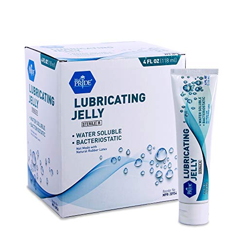 MED PRIDE Lubricating Jelly Tube| 4fl Oz Tubes, Box of 12| Water Soluble, Sterile, Bacteriostatic, | Ideal for Enema Equipment, Rectal Thermometer