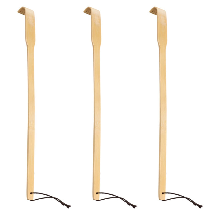 Renook 3 Pack Wooden Bamboo Back Scratcher, 16.5 Inch Long Handle Back Scratchers, 100% Natural Bamboo Back Scratchers for Adults Men Women, Gifts for Men Women Elderly