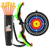 ASMAD Kids Bow and Arrow Set, LED Light Up Archery Toy Set, 10 Suction Cup Arrow, Target & Quiver, Indoor and Outdoor Kids Toys for Children Boys Girls, Christmas Birthday Gifts for Kids(1 Pack)