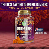 MAJU Turmeric Curcumin Gummies 60ct, Zingy Ginger Taste, Black Pepper Extract for Enhanced Absorption and Potency, Tumeric Gummies for Adults and Kids