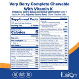 Bariatric Fusion Very Berry Complete Chewable Bariatric Multivitamin with Iron and Vitamin K for Bariatric Surgery Patients Including Gastric Bypass and Sleeve Gastrectomy - 120 Tablets