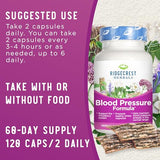 RidgeCrest Herbals Blood Pressure Herbal Formula, 12 Herbs, Poria Mushroom, Gastrodia, Gardenia, for Heart, Vascular, Circulation Health (120 Veg Caps, 60 Serv) (120 Count)