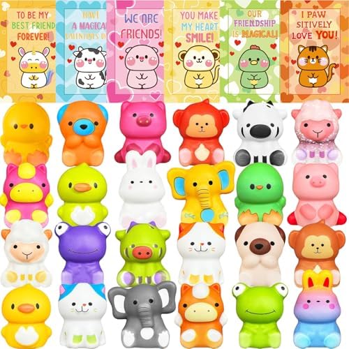 Valentines Cards Slow Rising Squishies Toys for Kids School Party Favors Prizes
