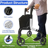 Retaoldth Premium 3 Wheel Rollator Walker for Seniors, Lightweight Foldable Elderly Three Wheeled Rollator with Storage Bag, Mobility Aid Rolling Walker