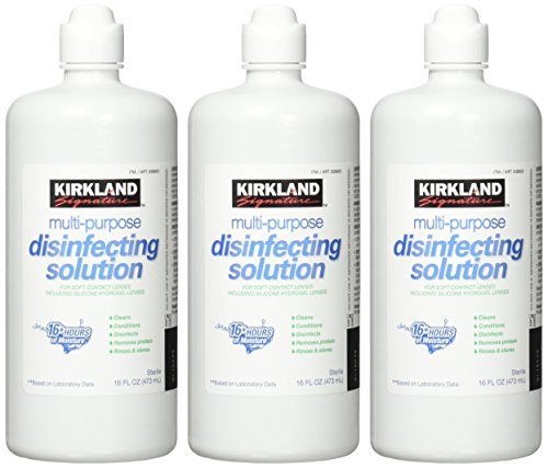 Kirkland Signature Multi-Purpose Disinfecting Solution for Soft Contacts 3pack 16oz each