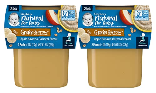 Gerber Baby Food, 2nd Foods, Apple Banana with Oatmeal 8 Ounce (Pack of 2)