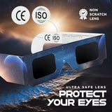 Medical king Solar Eclipse Glasses Approved 2024, (10 pack) CE and ISO Certified Safe Shades for Direct Sun Viewing Includes Bonus Eclipse Guide With Map