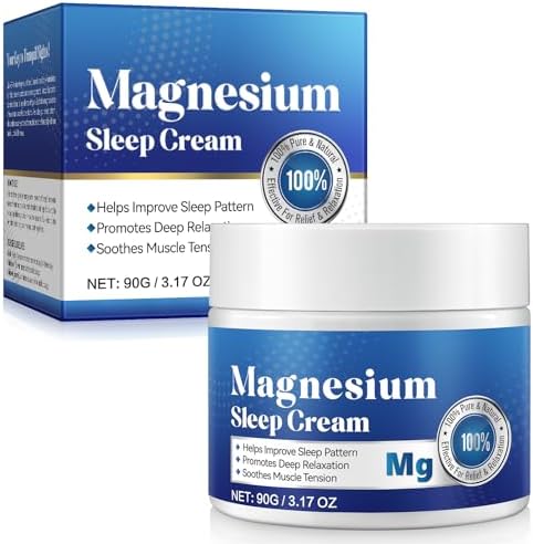 Magnesium Cream for Sleep, Magnesium Lotion for Sleep Magnesium Oil for Feet Muscle & Relaxation,Rich in Almond Oil, Lavender, Vit E Magnesium Butter for Sleep Topical Magnesium Sleep Cream 3.17oz