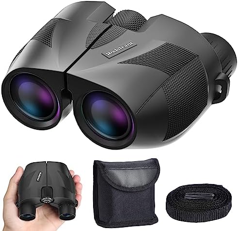 20x25 Compact Binoculars for Adults and Kids,High Powered Large Eyepiece Waterproof Binoculars for Hunters,Easy Focus Bird Watching for Outdoor Hiking Travel, Black