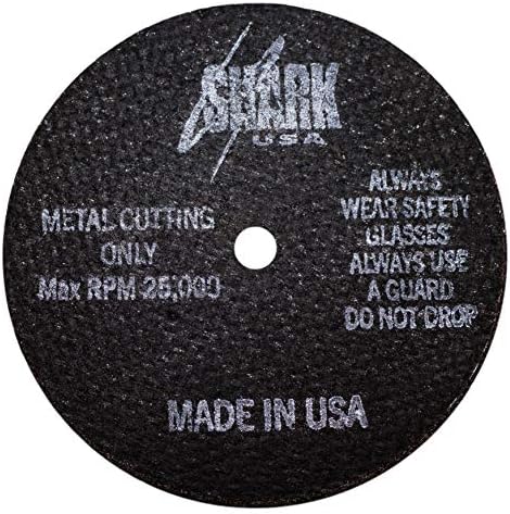 Shark Industries PN-30-10 Die Grinder Cut-Off Wheels -10 Pack, 3-Inch x 1/32” x 1/4” Shark Type-1 Double-Reinforced Thin Wheels, 54 Grit, Maximum RPM 25,000 (10 Cutting Discs)