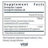 Vital Nutrients Curcumin Extract with Bioperine 700mg | Vegan Supplement | Curcumin with Black Pepper Extract for Joint, Tissue, and Cellular Health* | Gluten, Dairy and Soy Free | 60 Capsules