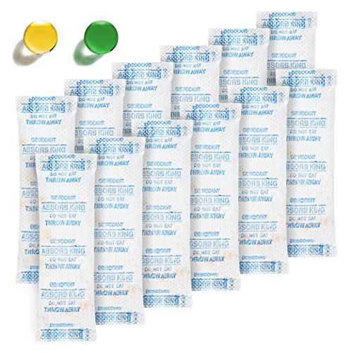 Silica Gel Packs - 50 Pcs 5 Gram Moisture Absorbers, Silica Gel Desiccant Packs for Storage, Silica Gel Packets Food Grade Orange to Green Indicating for Moisture Control