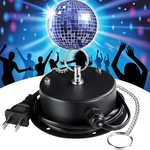 1 RPM Slow Speed Disco Ball Motor Heavy Duty Mirror Ball Electric Motor Rotator Supports 4'' - 12'' Balls for Dj Party Light Home Bands, Christmas Party