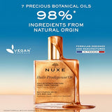 NUXE Huile Prodigieuse Shimmer Multi-Purpose Dry Oil - Luxurious Radiant Glow and Hydration for Face, Body & Hair, 3.3 Fl Oz