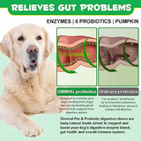 Probiotics for Dogs, 120 Chews Dog Probiotics Treats, Digestive Treats Dogs Probiotics and Digestive Enzymes, Dog Digestive Health Gut, Immune Bowel Support, Reduce Diarrhea, Gas, Itchy Relief