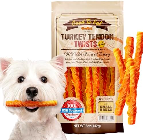 Gootoe Turkey Tendon Wrapped Chicken Stick (Small) 10 Unit a Pack – 100% USA-Sourced Turkey, Natural Snack, Premium Puppy Chews, Hypoallergenic, Rawhide-Free, Reseal Value Bags, Sizes for Small Breeds