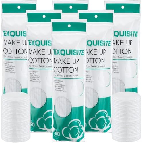 Maxcheck 600 Pcs Cotton Rounds Bulk Exfoliating Rounds for Face Makeup Remover Cotton Facial Pads for Face Makeup Removal Toner Pads