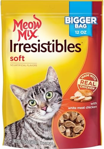 Meow Mix Irresistibles Soft Cat Treats, White Meat Chicken, 12 Ounce (Pack of 5)
