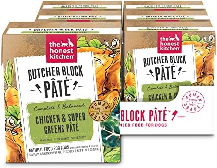 The Honest Kitchen Butcher Block Pâté: Chicken & Super Greens Wet Dog Food, 10.5 oz x6