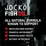 Jocko Fuel Omega 3 Fish Oil Supplement - Burpless Fish Oil 2000mg Omega 3 Fatty Acid Supplement Powerful Antioxidant w/Astaxanthin - Supports Brain, Heart, & Mood (60 Capsules) (30 Day Supply)