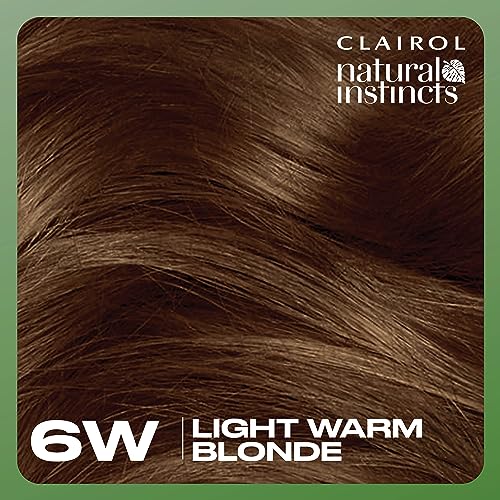 Clairol Natural Instincts Demi-Permanent Hair Dye, 6W Light Warm Brown Hair Color, Pack of 3