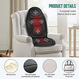 Snailax Back Massage Seat Cushion, Memory Foam Pad, 5 Massage Modes & 2 Heat Settings, Seat Massager for Office Chair,Home Use,Black
