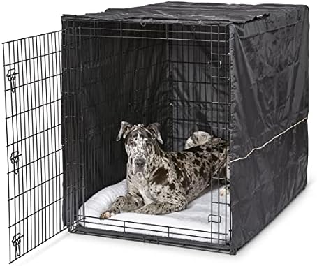 MidWest Homes for Pets Dog Crate Cover, Privacy Dog Crate Cover Fits MidWest Dog Crates, Crate Cover Only, Machine Wash & Dry, Black, 54-Inch