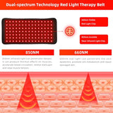 Red Light Therapy Infrared Light Therapy Heating Wrap Belt for Body Back Knee Shoulder Waist Muscle Pain Relieve Inflammation Portable 660&850nm Home Deep Therapy Large Pad Gift for Women Men