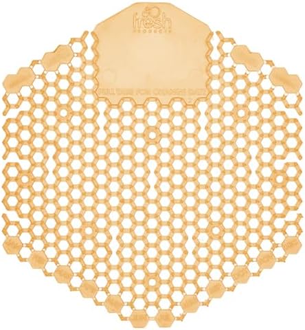 Fresh Products Wave 3D, Virtually eliminates Urine Splash, 30-Day Use, Easy Installation, Beneficial Bacteria, Consistent Fragrance — Summer Sunshine, Orange, Made in USA, 10pk Urinal Screens