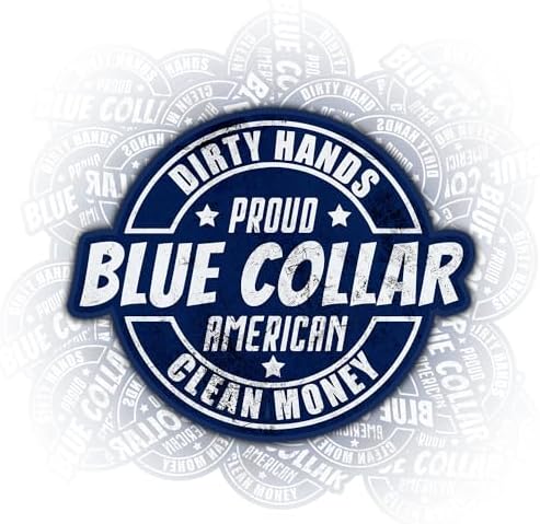 3PCS Proud Blue Collar American Sticker Dirty Hand Sticker Clean Money Sticker for Kids Teens, Waterproof Vinyl Stickers, Aesthetic Laptop Stickers, Stickers for Water Bottles 2in